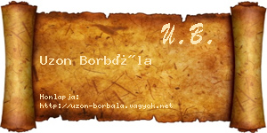 Uzon Borbála névjegykártya